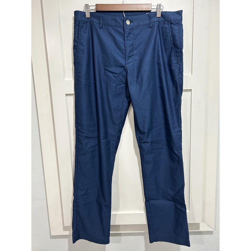 Mizzen + Main Chino Pants Mens 34 Navy Blue Stretch Flat Front